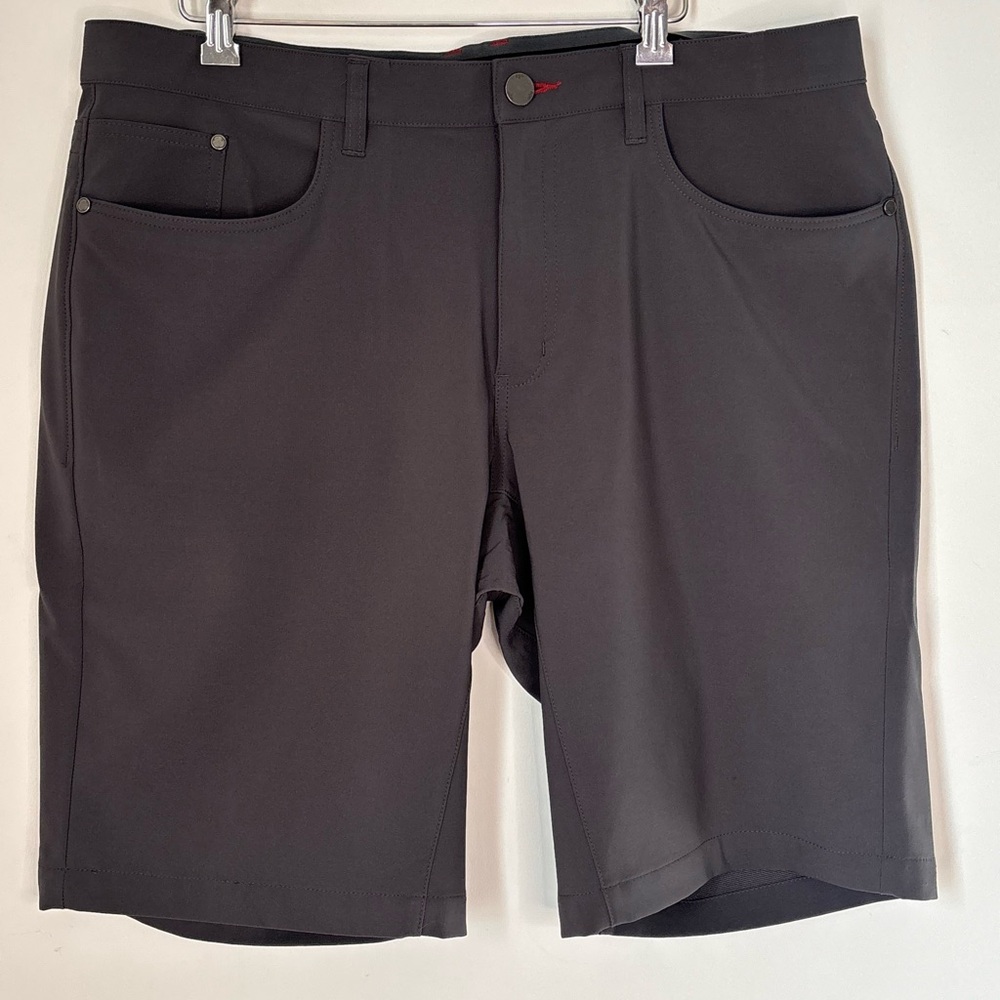 QOR Men's Performance Stretch Gym Trouser Shorts 38 Gray Athletic Neutral d25